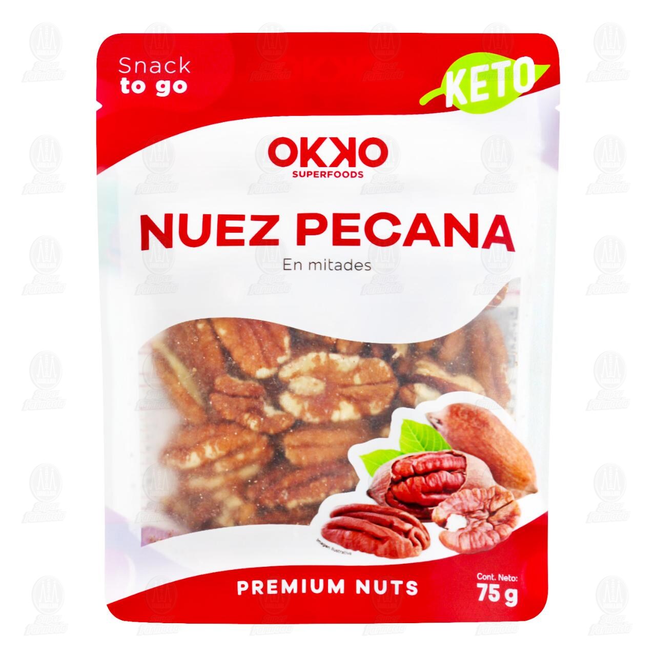 Nuez Pecana Okko Super Foods, 75 gr.