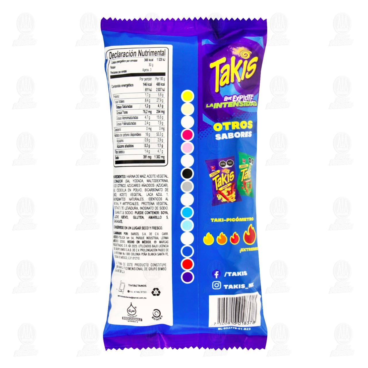 Botana Takis Blue Heat, 75 gr. image number 1