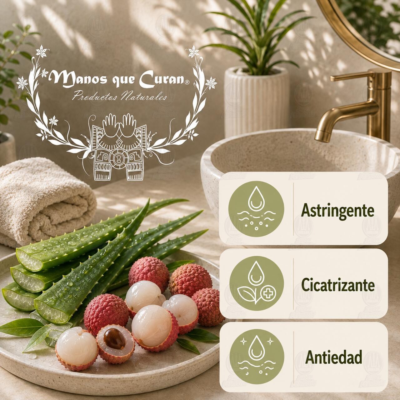 Jab&oacute;n de Aloe y Lichi Manos Que Curan, 100 gr. image number 2
