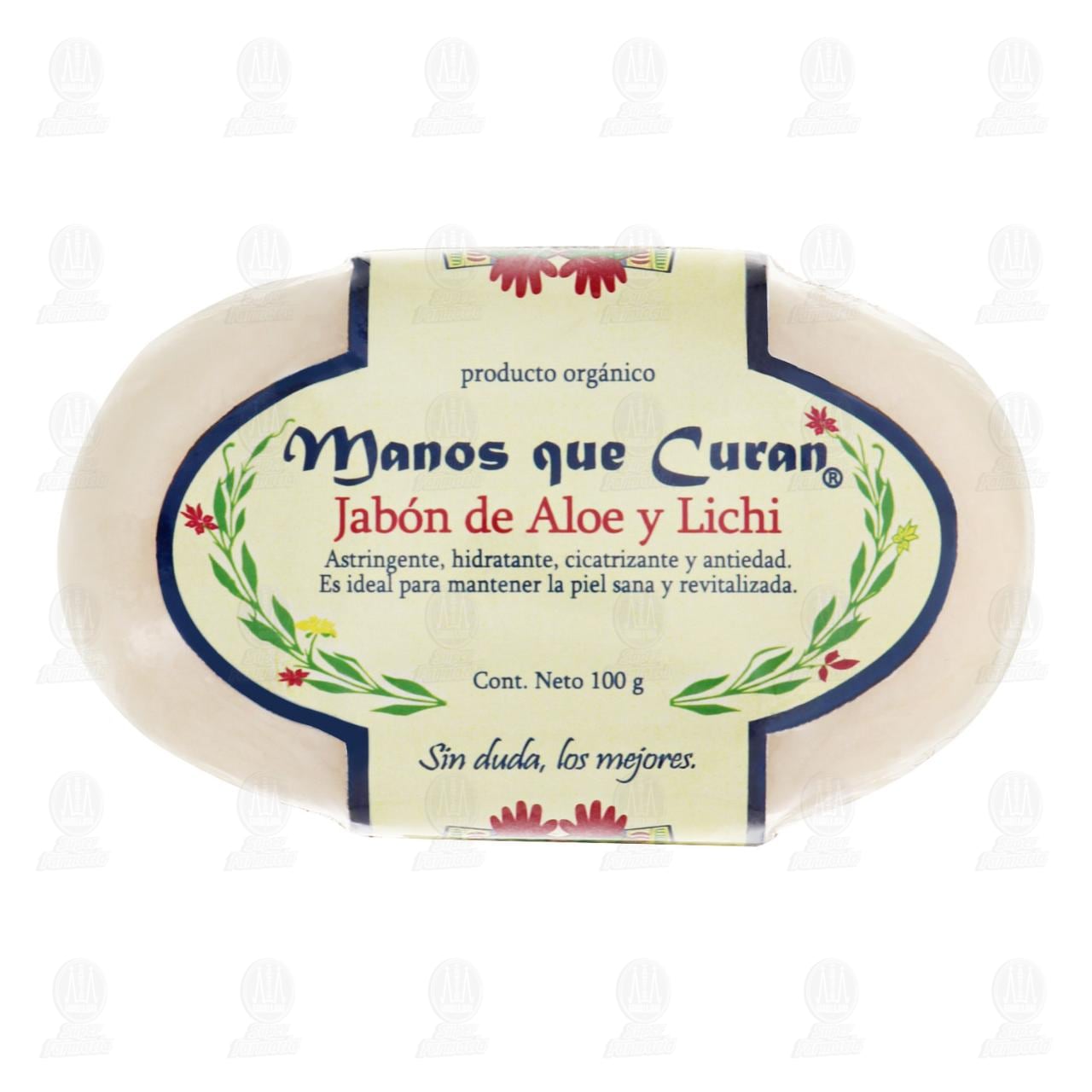 Jab&oacute;n Org&aacute;nico Manos que Curan Aloe y Lichi, 100 gr. image number 0