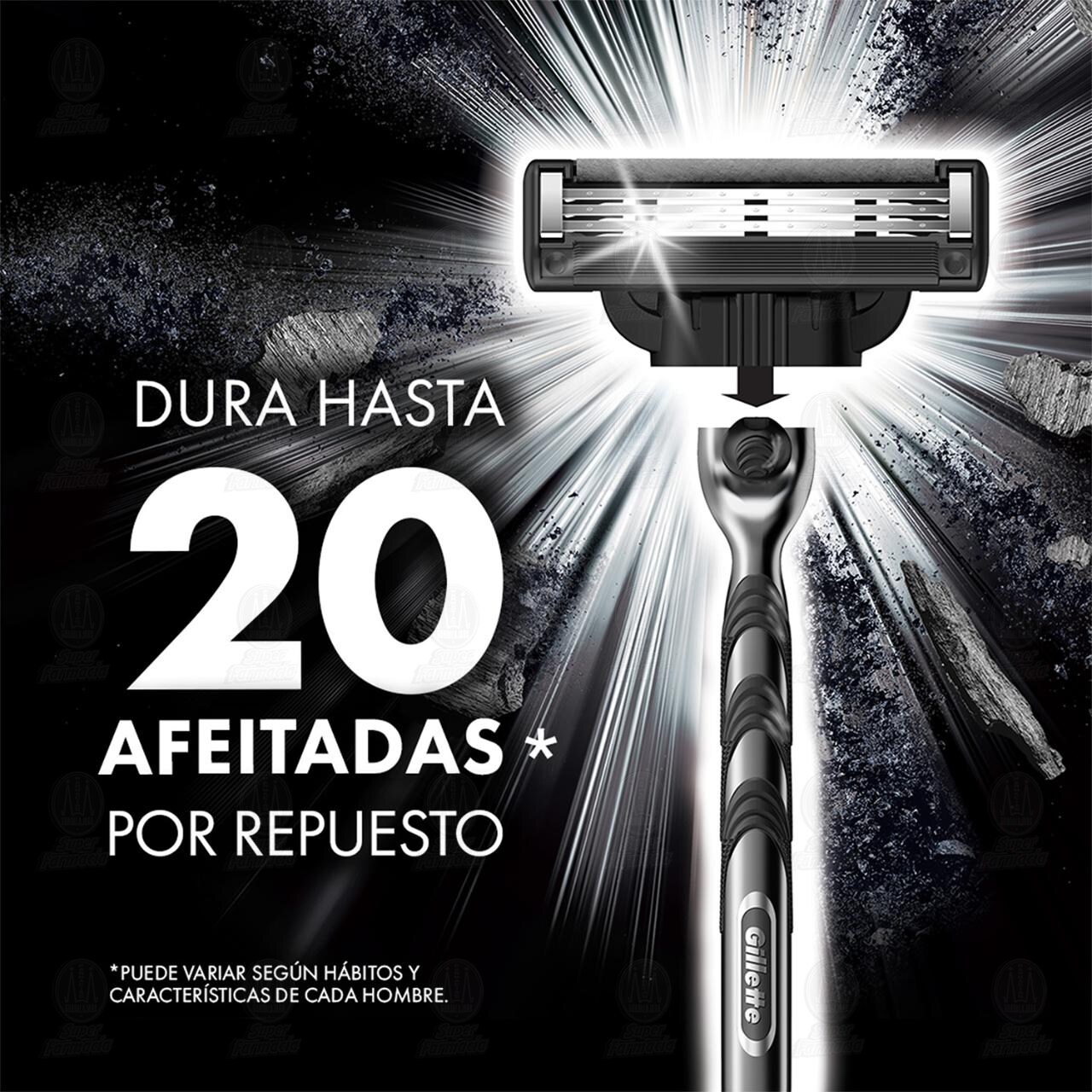 Repuestos para Afeitar Gillette Mach3 Carbono, 2 pzas. image number 2