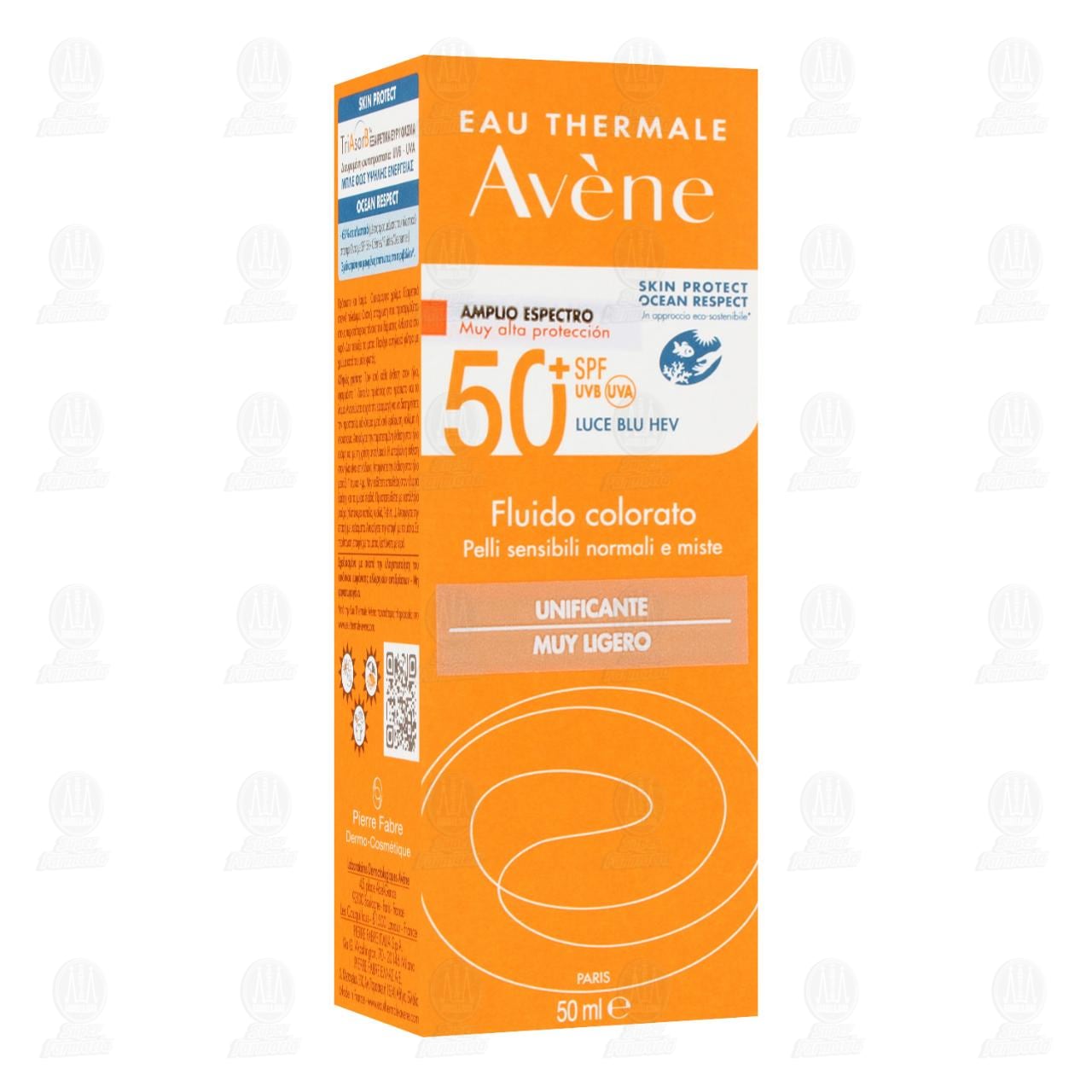 Imagen para Avène Protector Solar Fluido Colorato Muy Ligero FPS 50+ para Piel Sensibles, Normal Y Mixta, 50 ml.
