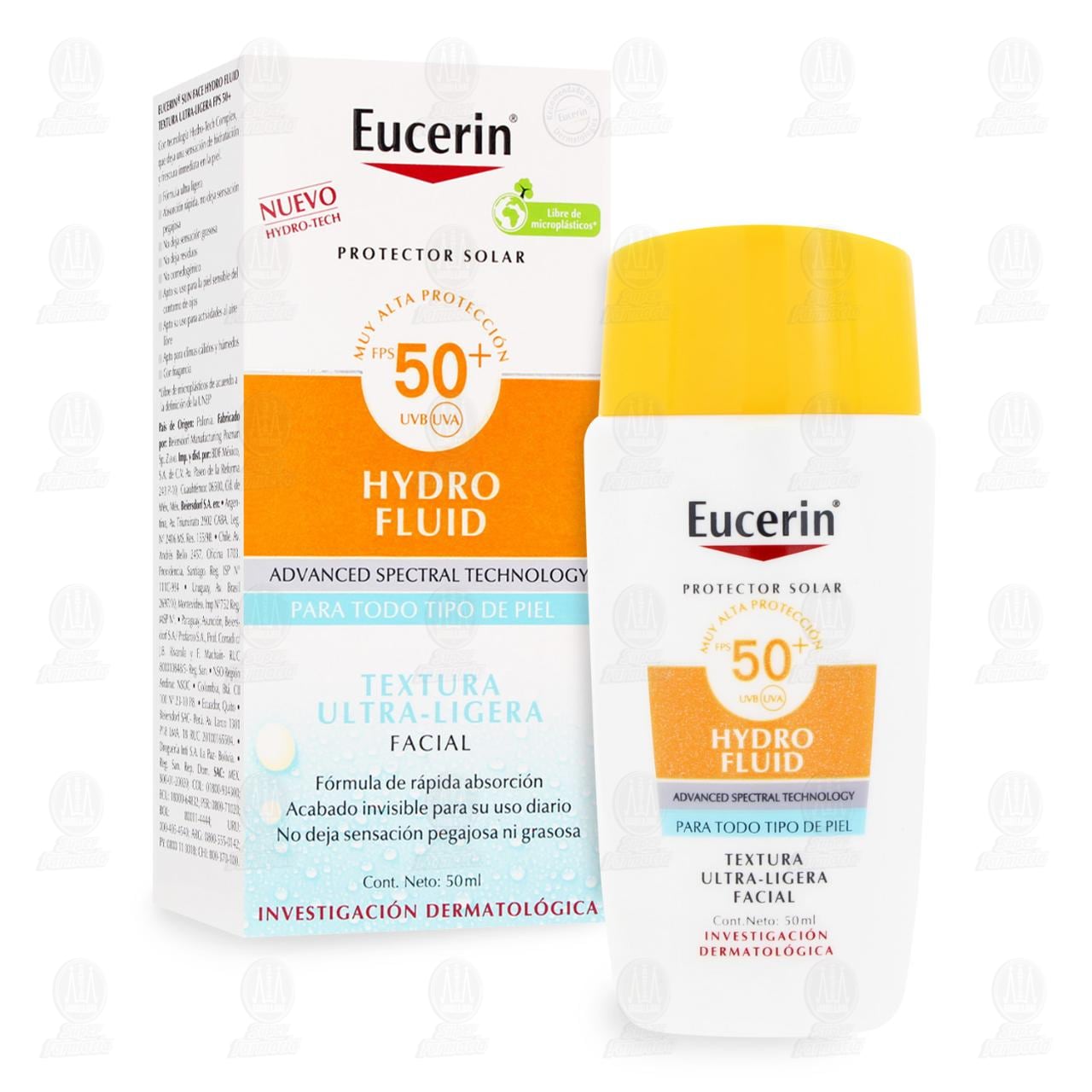 Imagen para Eucerin Protector Solar Facial Hydro Fluid Textura Ultra-Ligera, 50 ml.