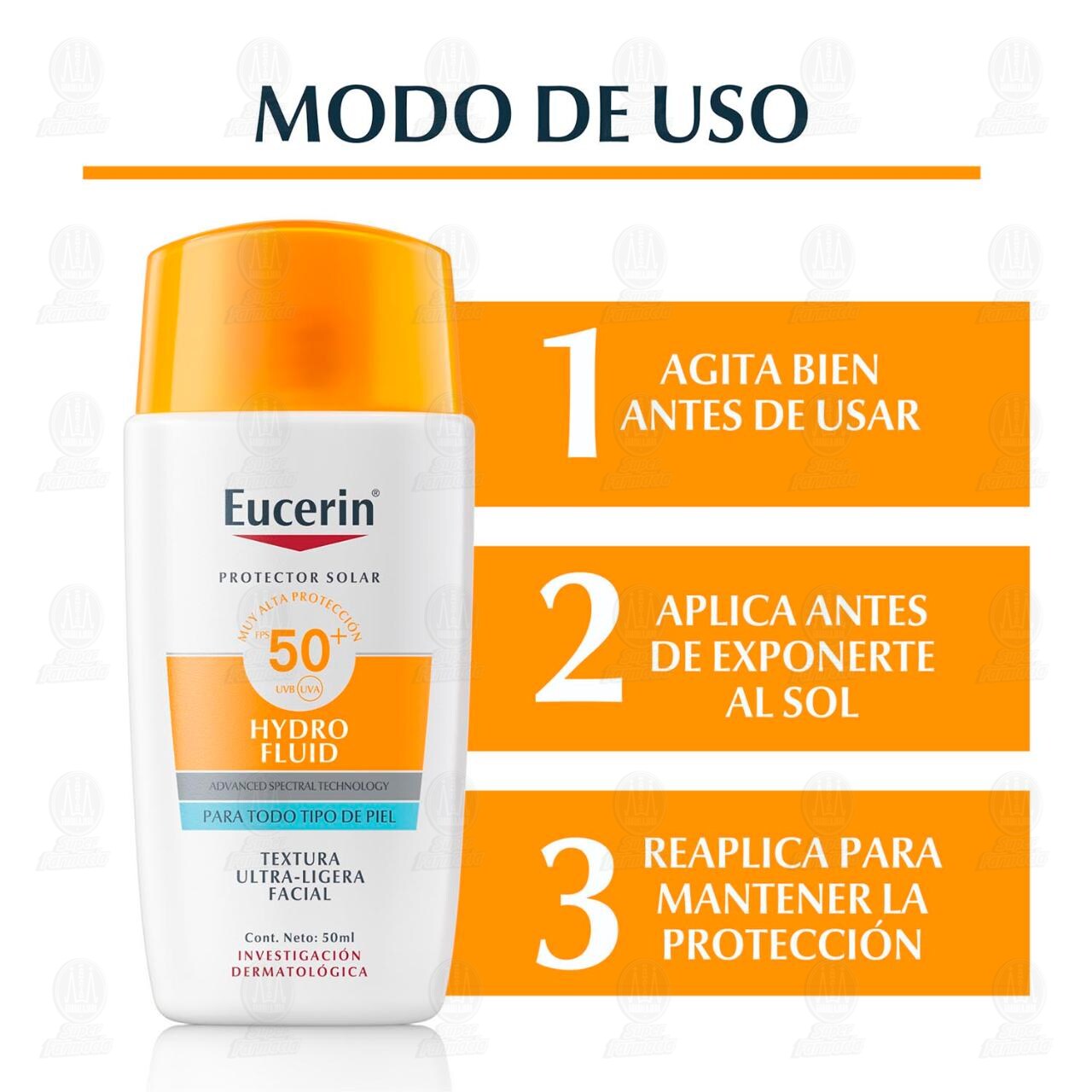 Eucerin Protector Solar Facial Hydro Fluid Textura Ultra-Ligera, 50 ml. image number 4