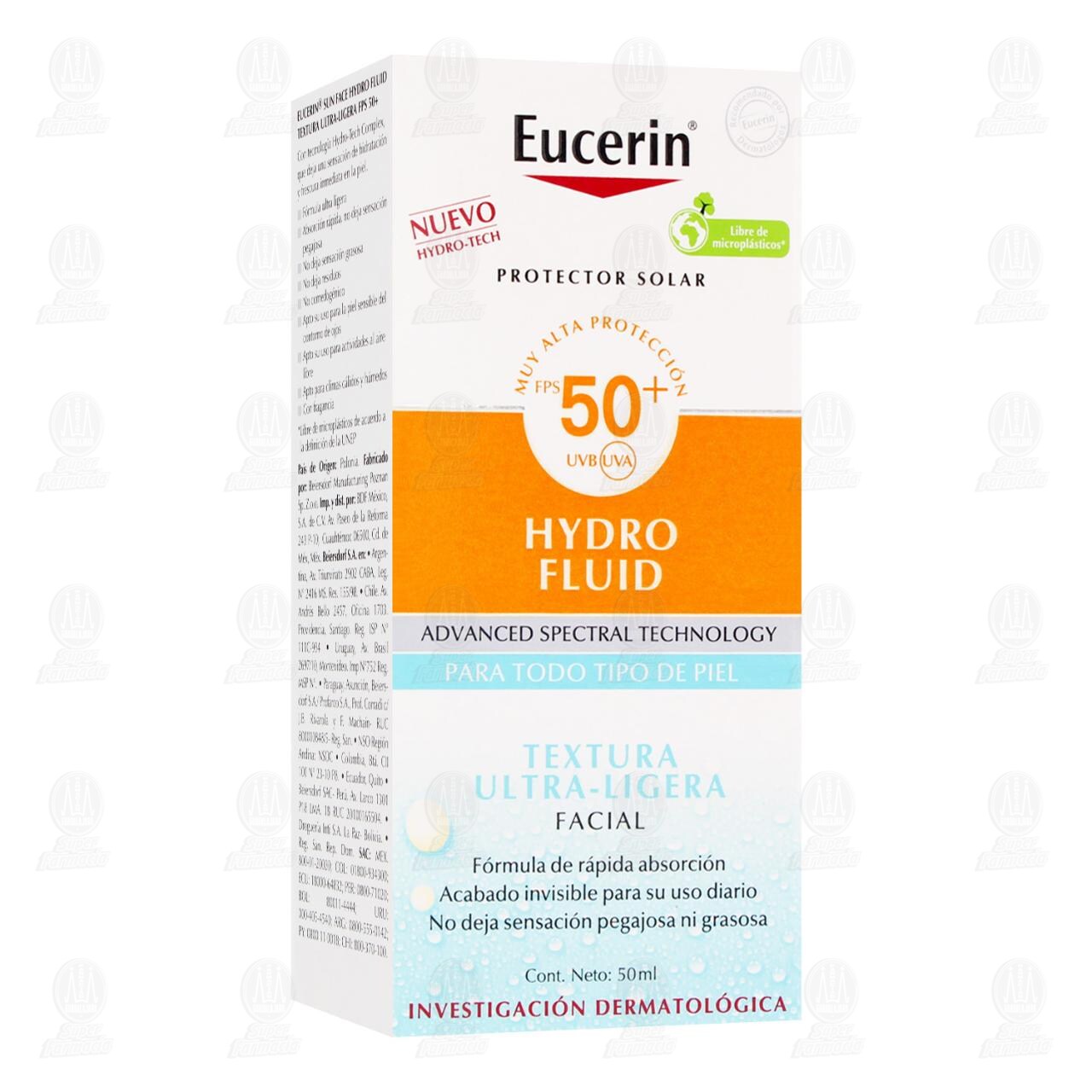 Eucerin Protector Solar Facial Hydro Fluid Textura Ultra-Ligera, 50 ml. image number 1