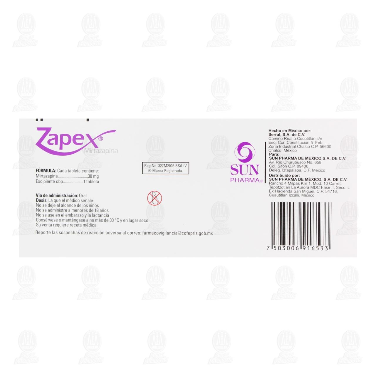Zapex 30 mg, 30 Tabletas. image number 2