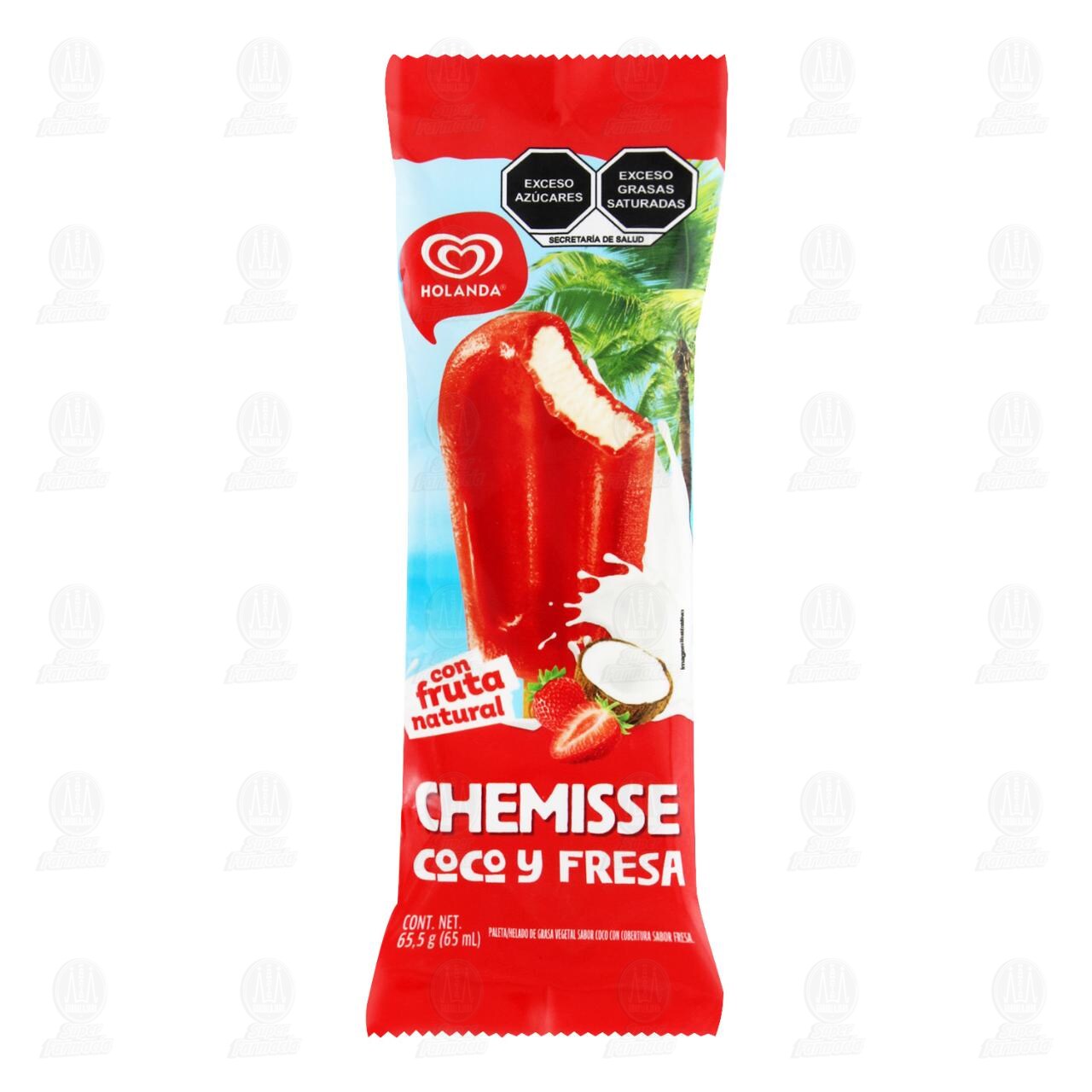 Paleta Helada Holanda Chemisse Coco y Fresa, 65 ml. image number 0
