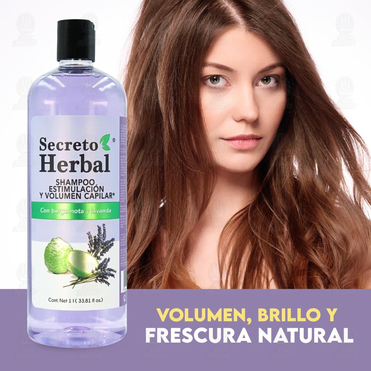 Shampoo Secreto Herbal Estimulaci&oacute;n y Volumen Capilar con Bergamota y Lavanda, 1 l. image number 3