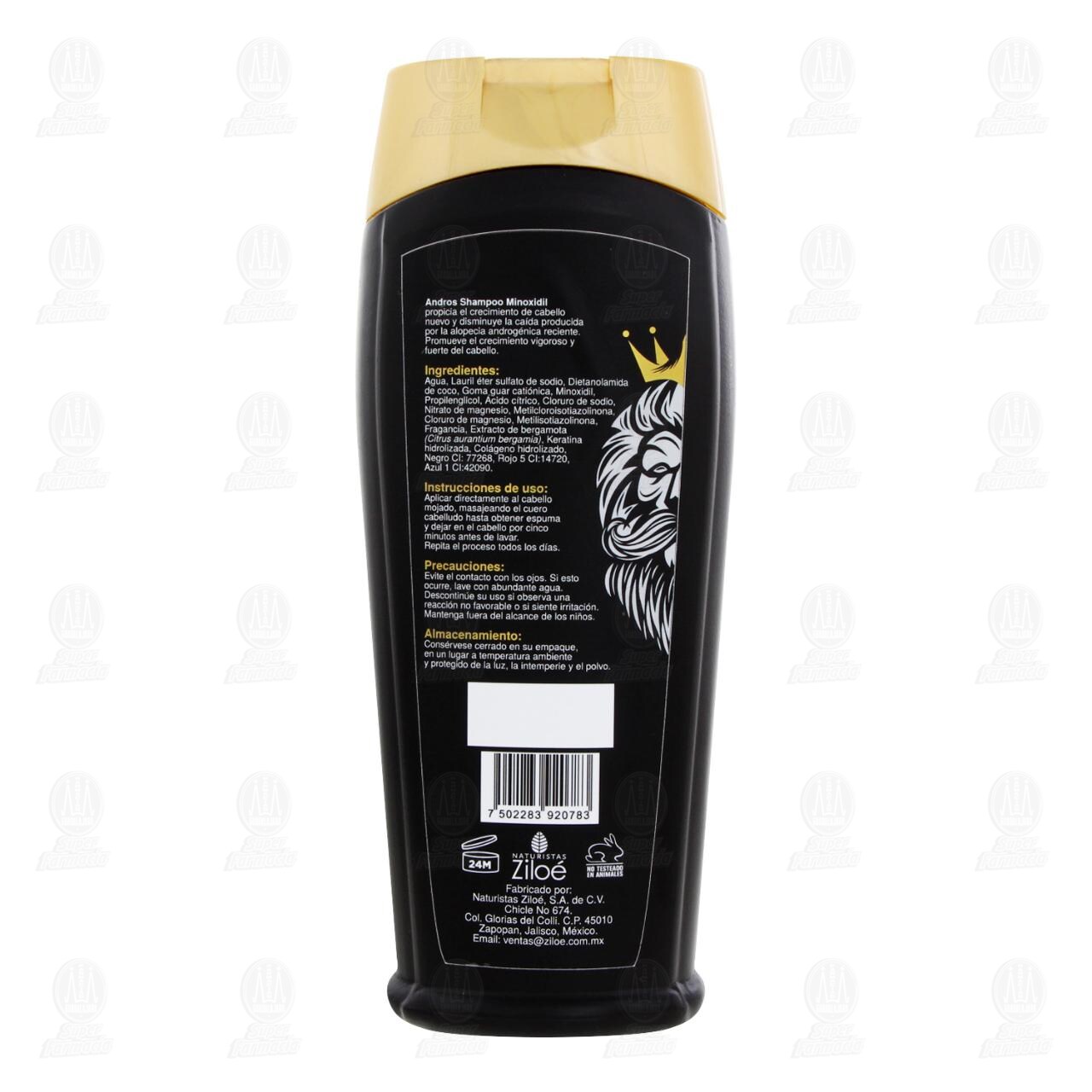 Shampoo Andros Minoxidil, 400 ml. image number 2
