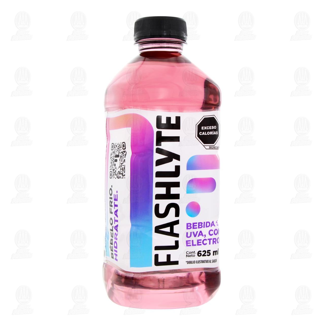 Bebida Flashlyte Sabor Uva, 625 ml.