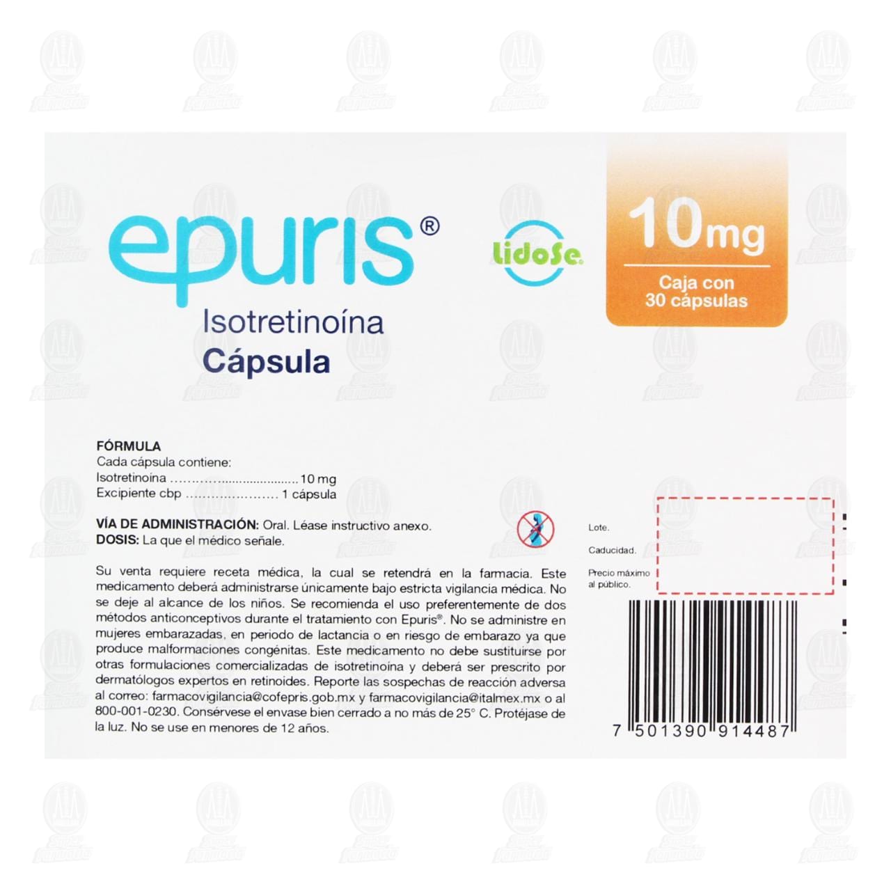 Epuris 10 mg, 30 C&aacute;psulas. image number 2
