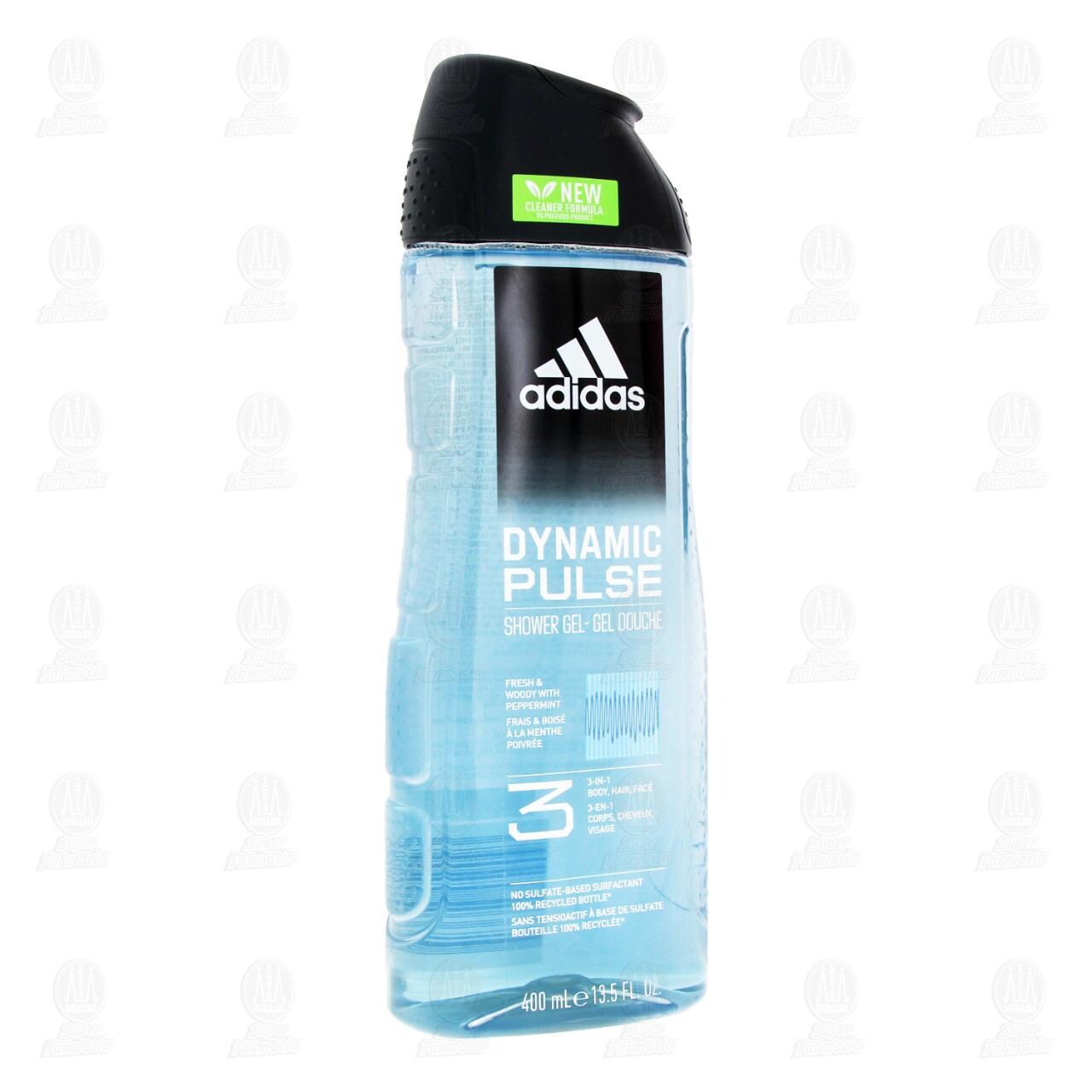 Gel de Ducha Adidas Dynamic Pulse 3 en 1 Cuerpo Cabello y Rostro, 400 ml. image number 0