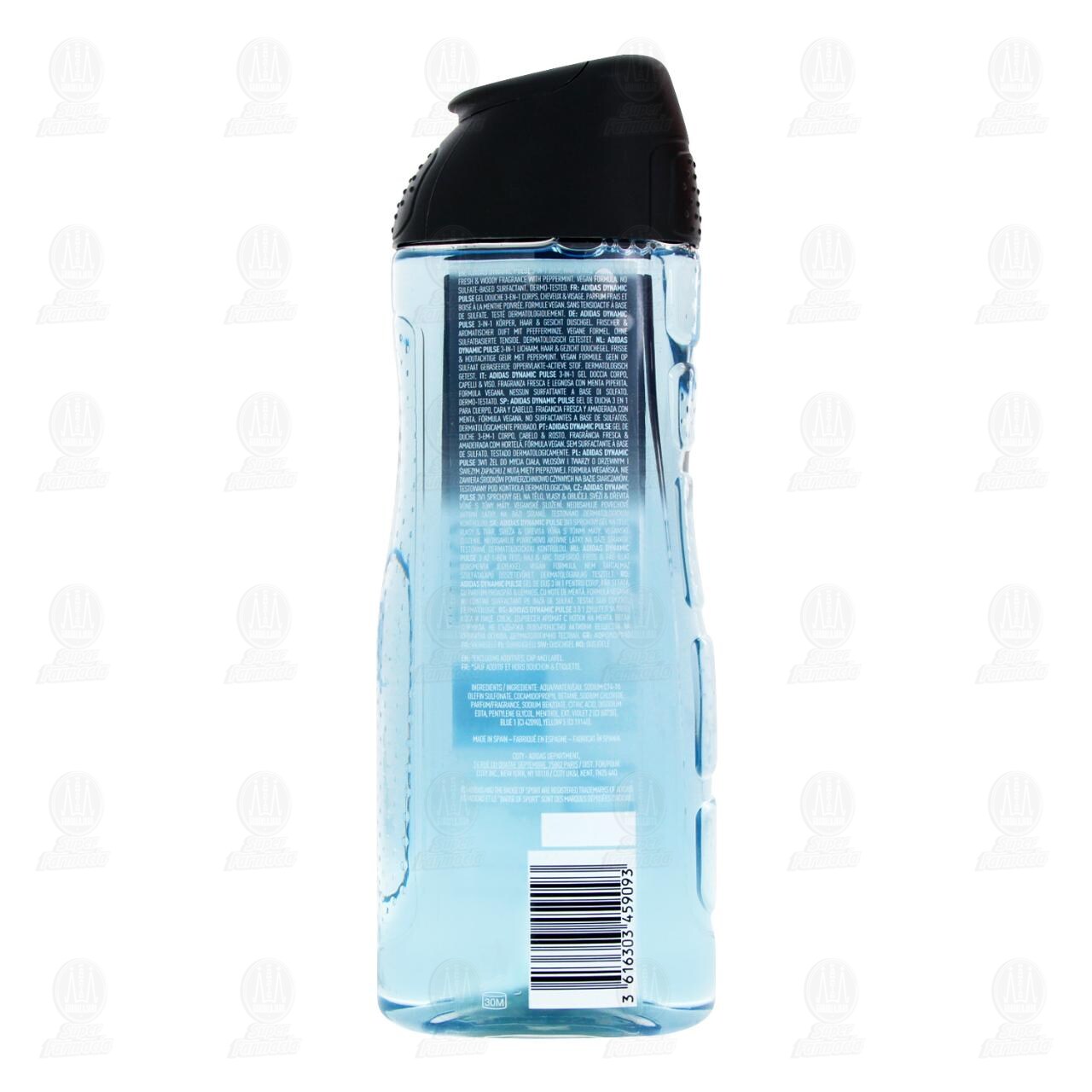 Gel de Ducha Adidas Dynamic Pulse 3 en 1 Cuerpo Cabello y Rostro, 400 ml. image number 2