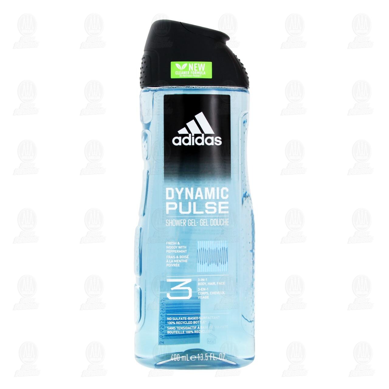 Gel de Ducha Adidas Dynamic Pulse 3 en 1 Cuerpo Cabello y Rostro, 400 ml. image number 1