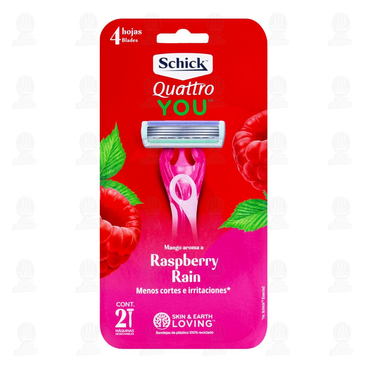M&aacute;quinas para Afeitar Schick Quattro You Raspberry Rain, 2 pzas. image number 0