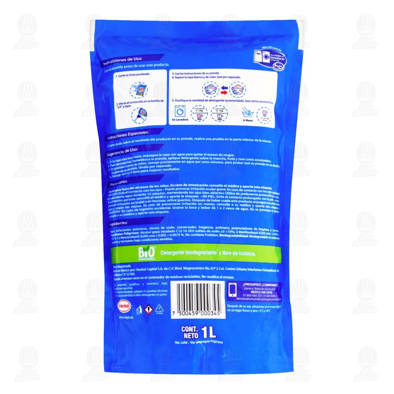 Detergente L&iacute;quido 123 Color para Colores Brillantes, 1 l. image number 1