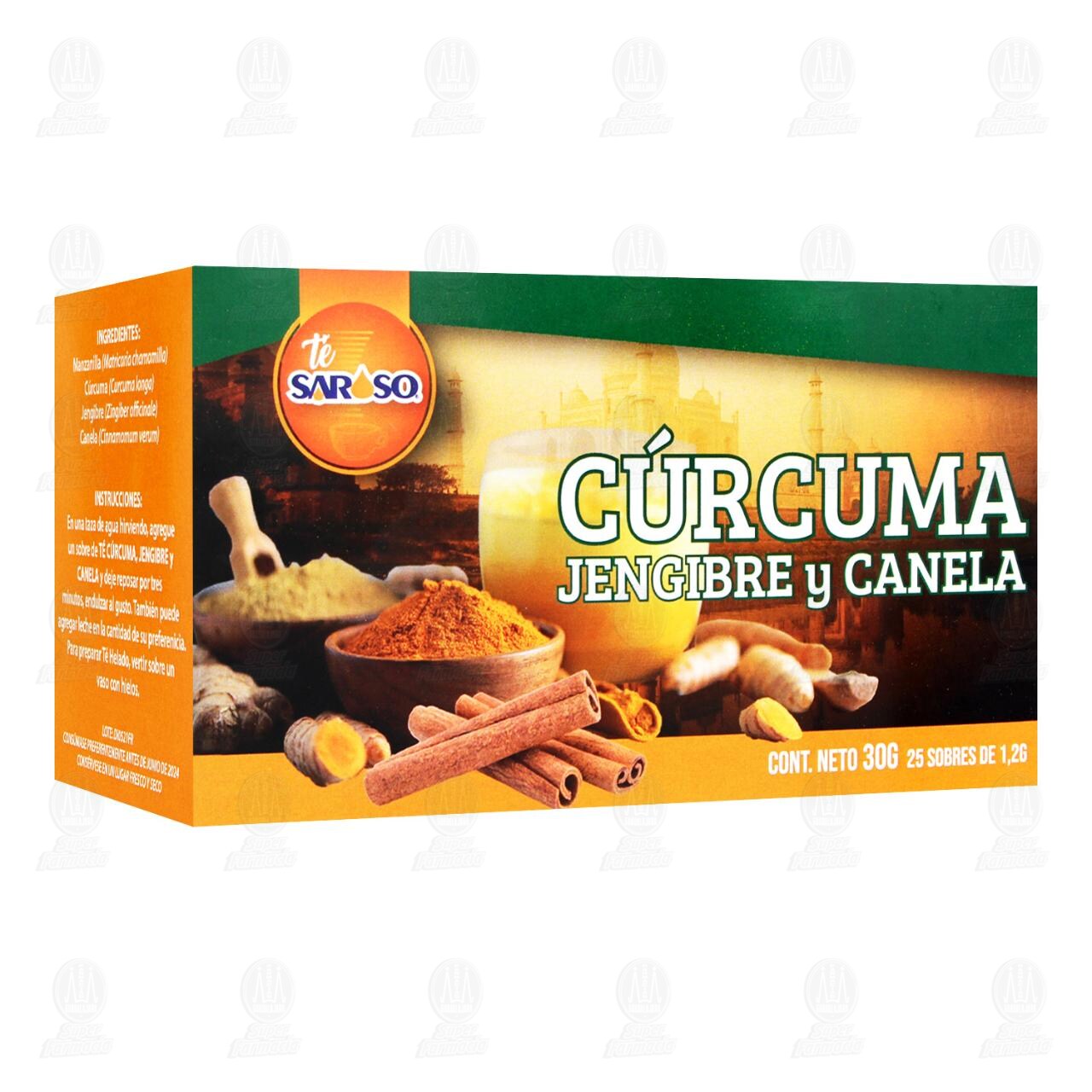 Té Cúrcuma, Jengibre y Canela Saroso, 30 gr. image number 0