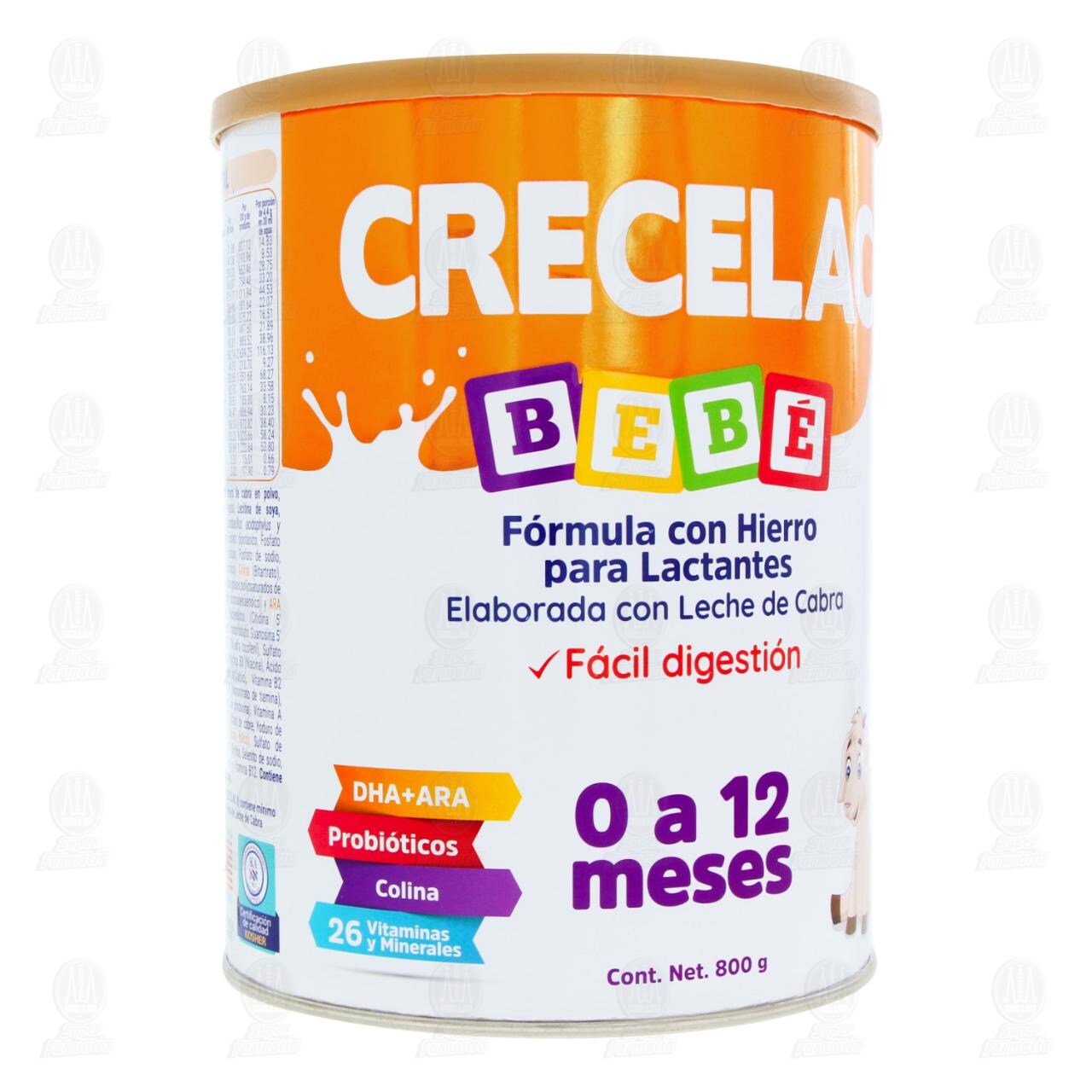 Fórmula Infantil Crecelac Bebé para Lactantes de 0 a 12 meses, 800 gr.