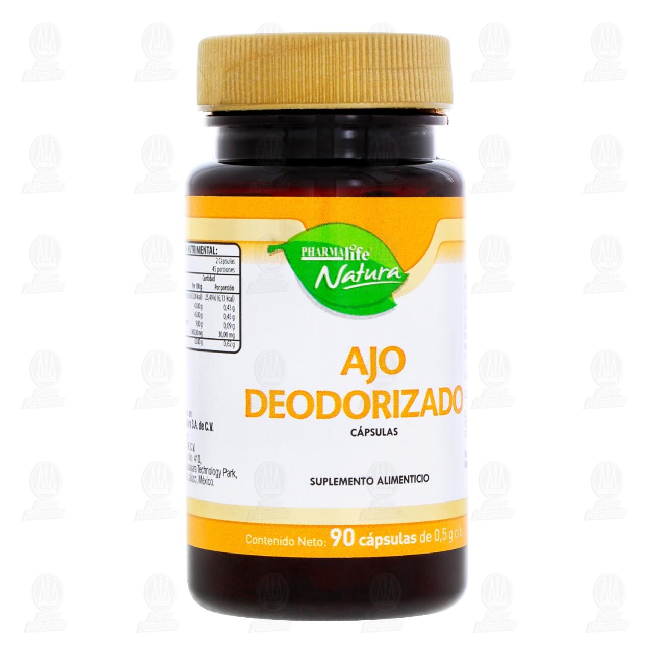Ajo Deodorizado 0.5 gr, 90 C&aacute;psulas Pharmalife Natura.