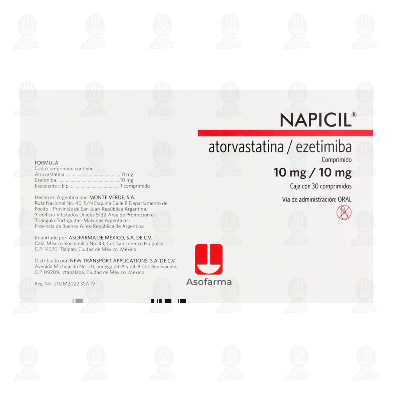 Napcil 10mg/10mg, 30 Comprimidos. image number 2