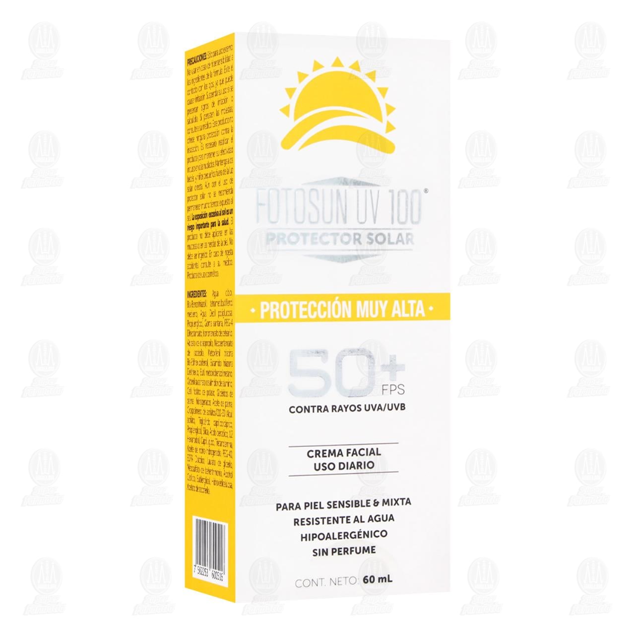 Protector Solar Fotosun UV 100 Crema Facial de Uso diario FPS 50+, 60 ml. image number 0