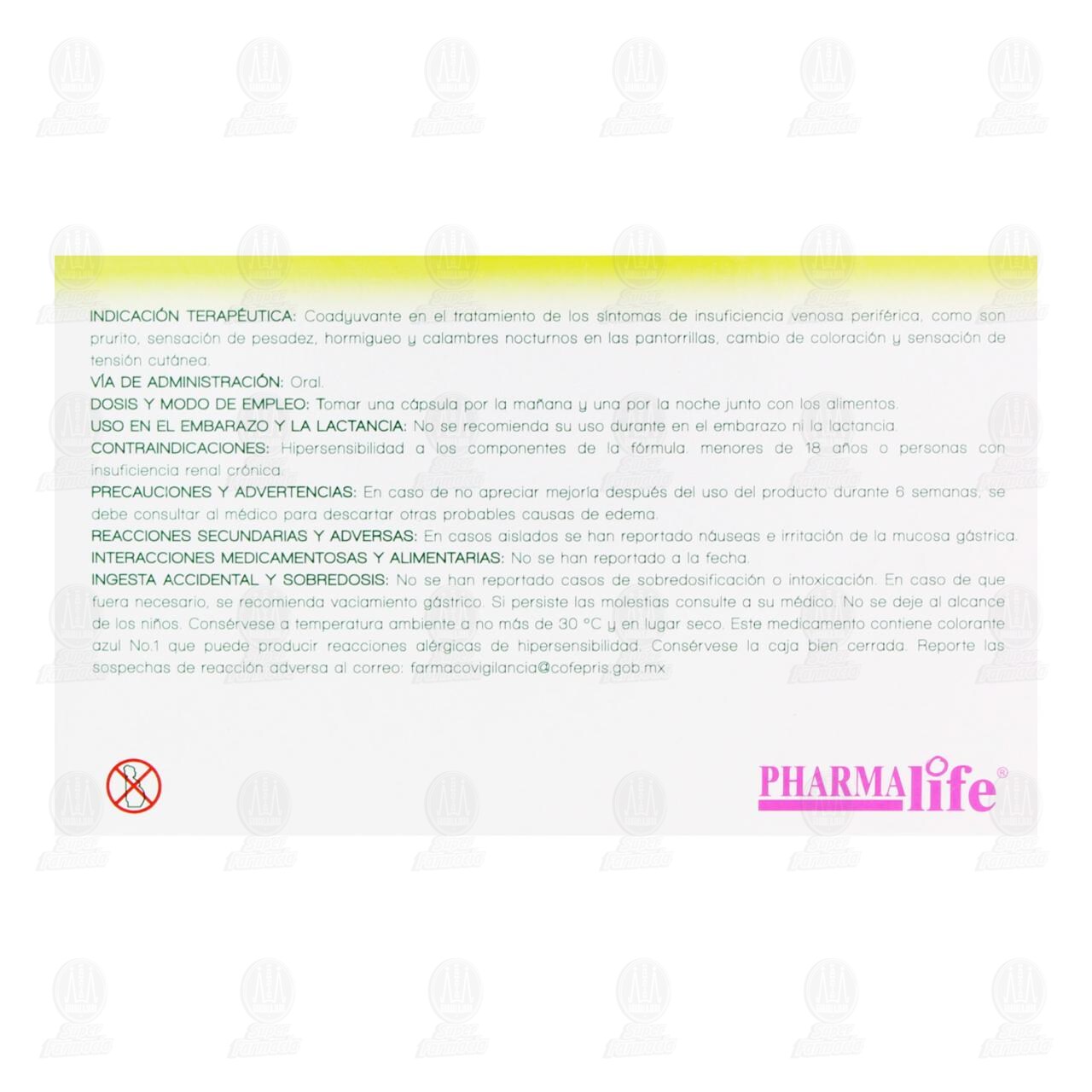 Aesculus Hippocastanum 250 mg, 30 C&aacute;psulas Pharmalife. image number 2