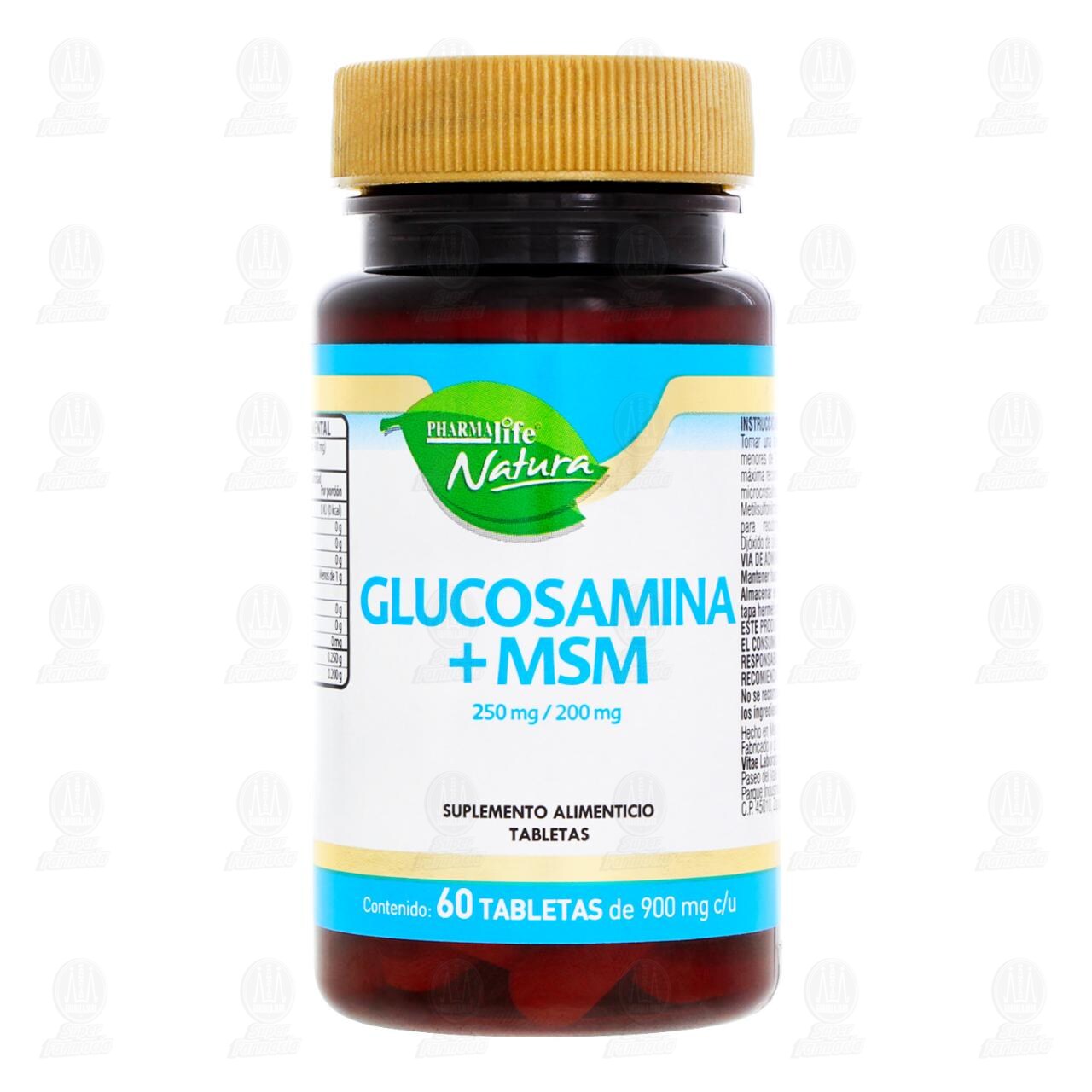 Glucosamina + MSM 250mg/200mg, 60 Tabletas. image number 1