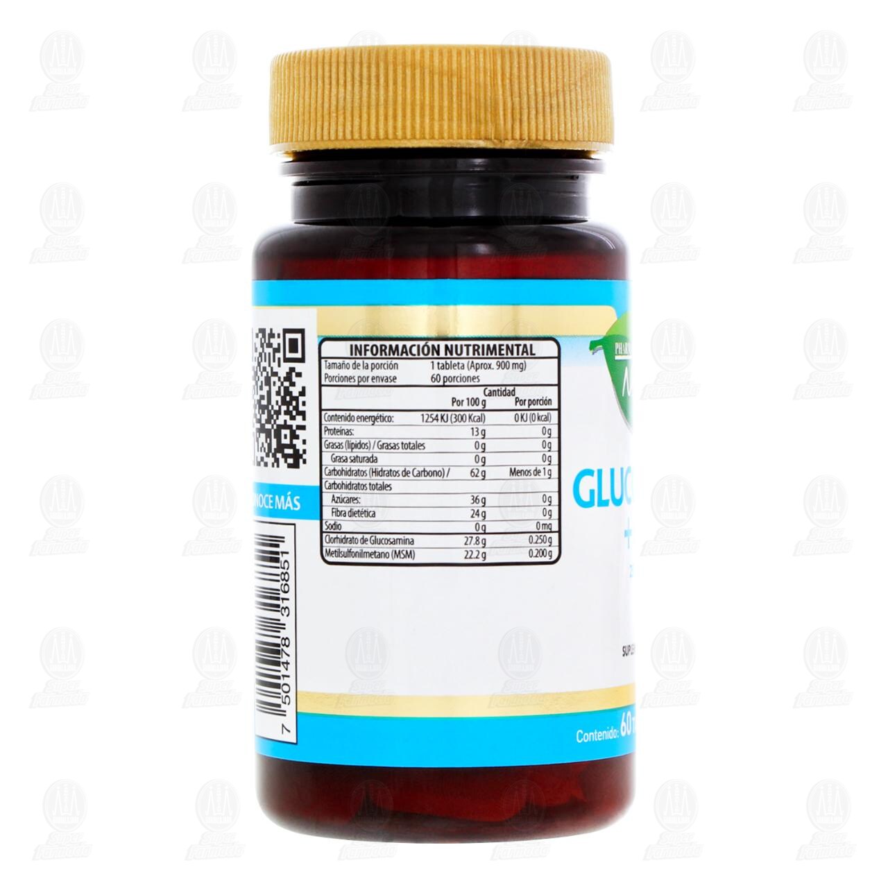 Glucosamina + MSM 250mg/200mg, 60 Tabletas. image number 2
