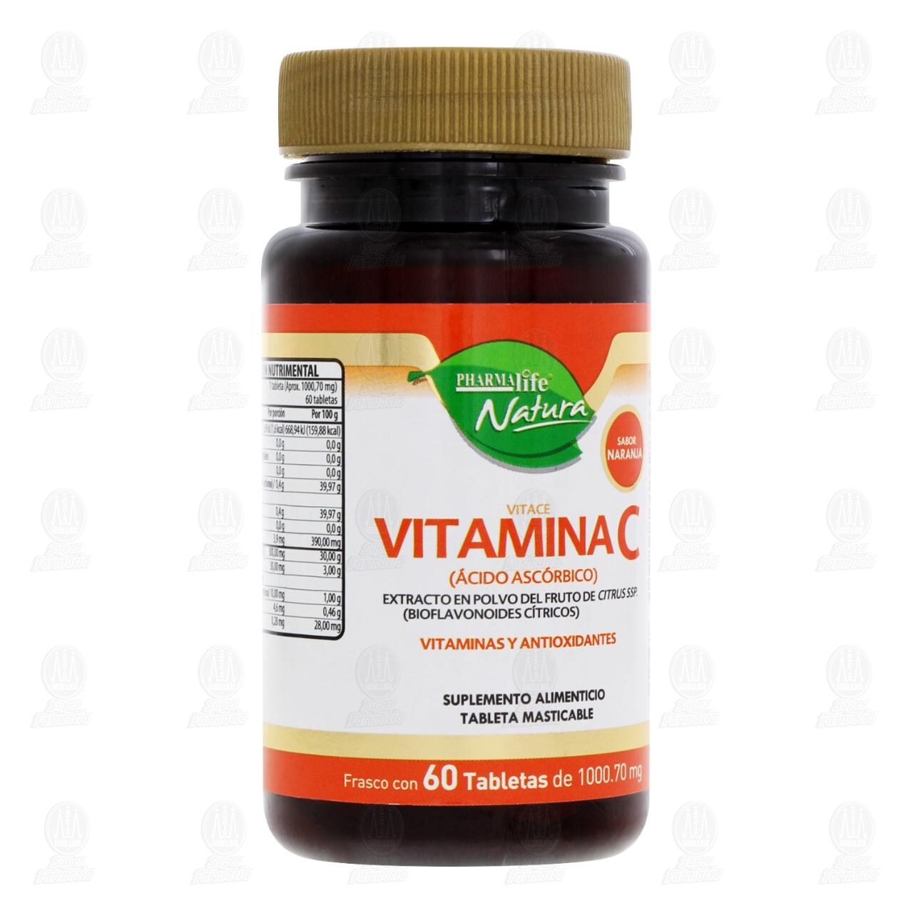 Vitamina C 1000.70 mg, 60 Tabletas Pharmalife Natura. image number 0