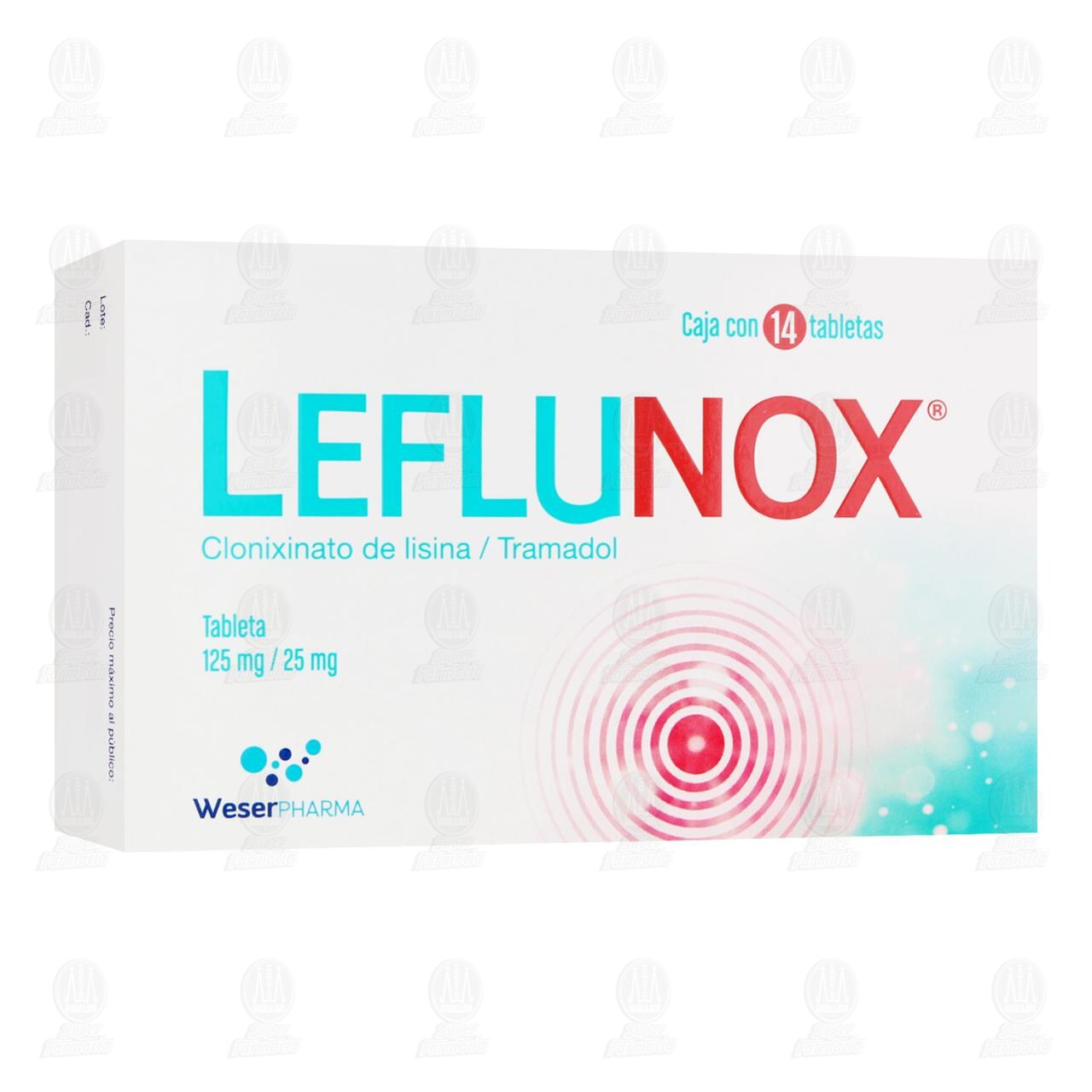 Leflunox 125mg/25mg, 14 Tabletas. image number 0