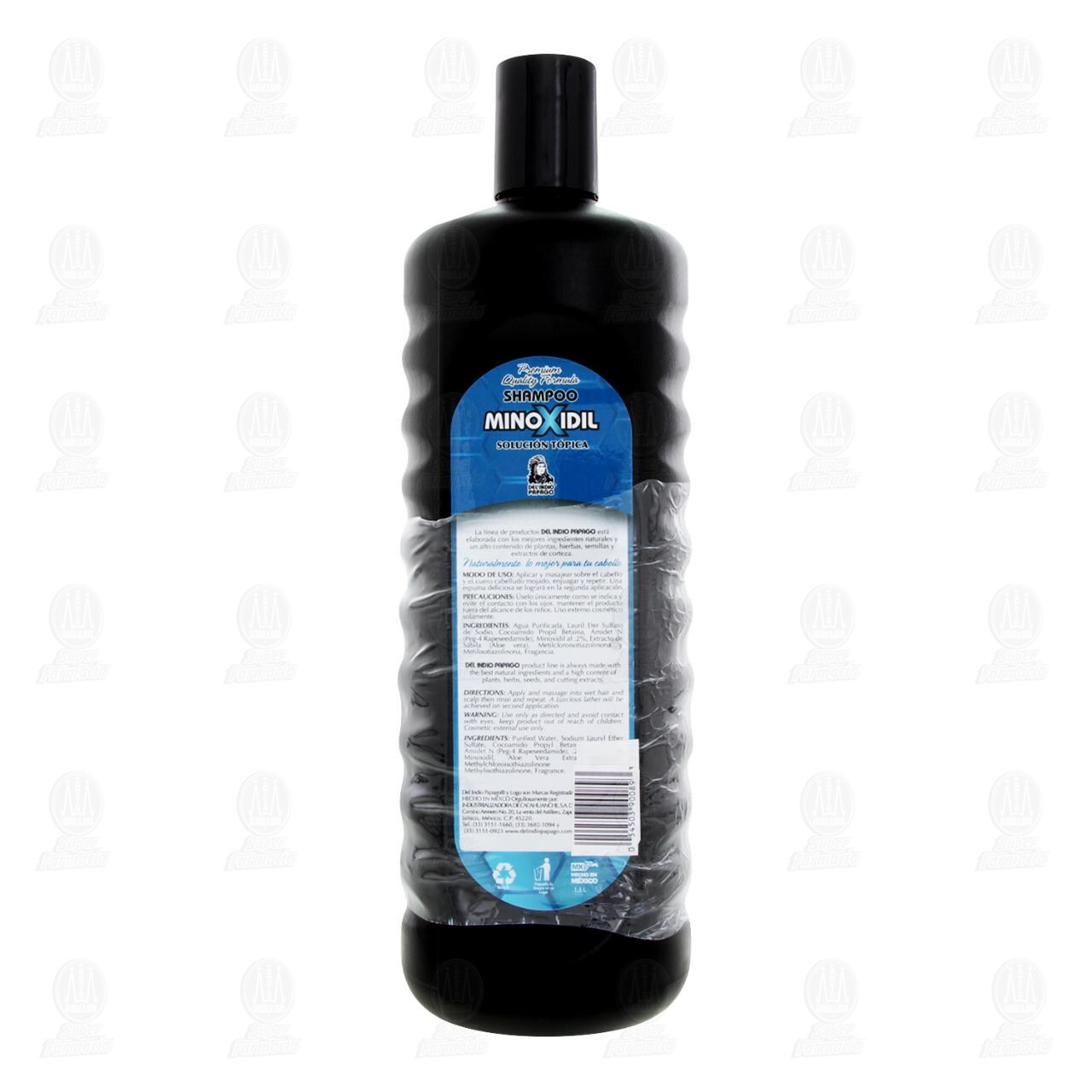 Pack Shampoo Minoxidil Del Indio Papago m&aacute;s Jab&oacute;n Herbal con Minoxidil Dermolimpiador Neutro, 2 pzas. image number 2