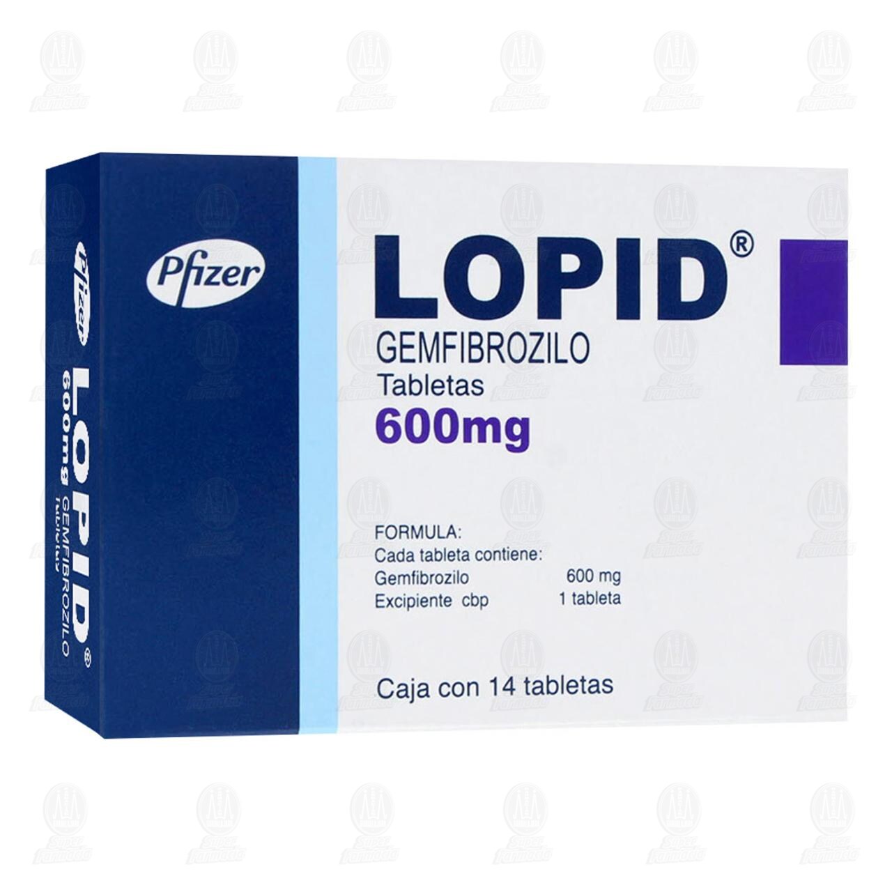 Lopid 600 mg, 14 Tabletas. image number 0