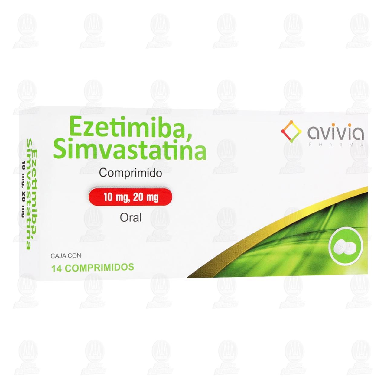 Imagen para Ezetimiba, Simvastatina 10mg/20mg, 14 Comprimidos.