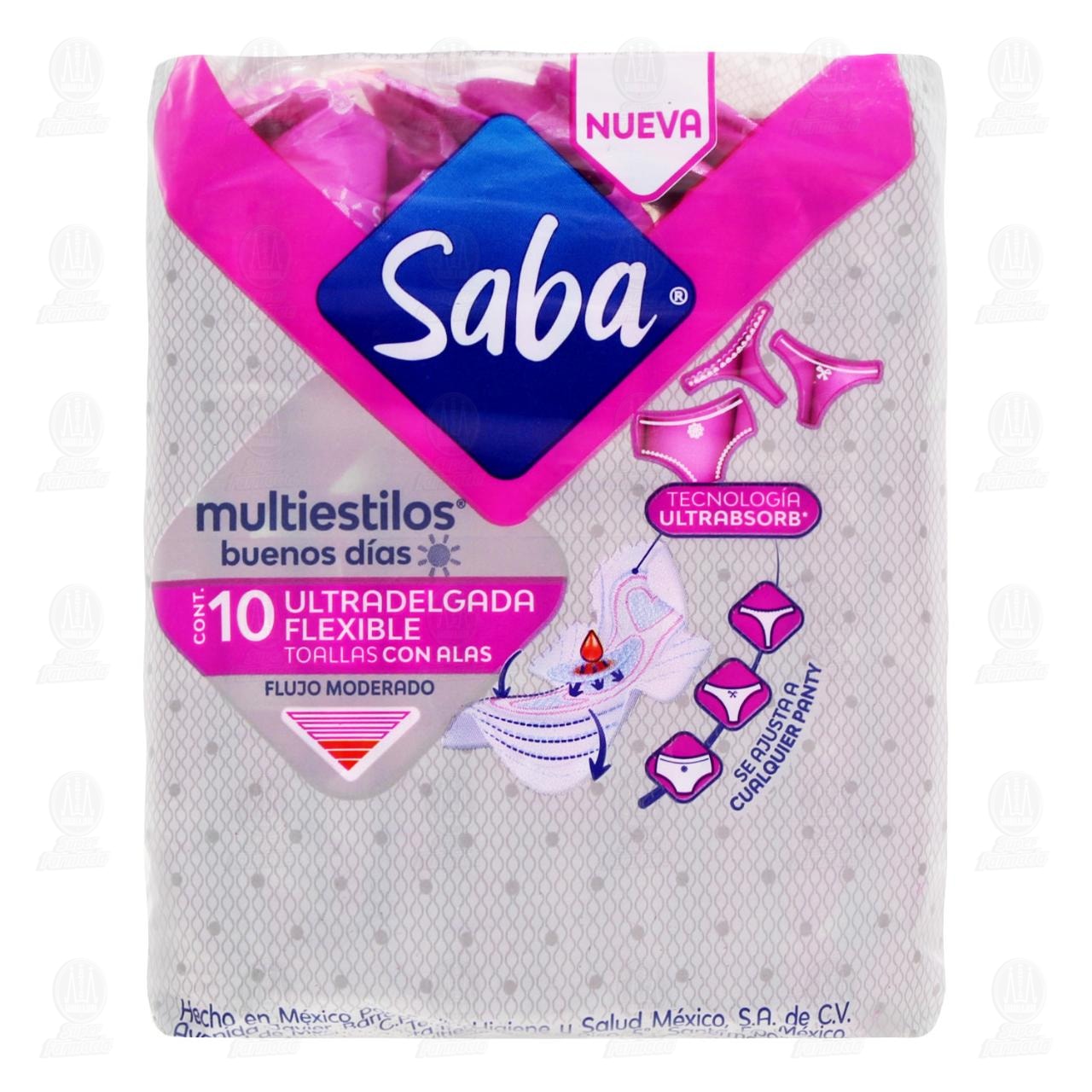 Toallas Femeninas Saba Multiestilos Buenos d&iacute;as, 10 pzas. image number 1