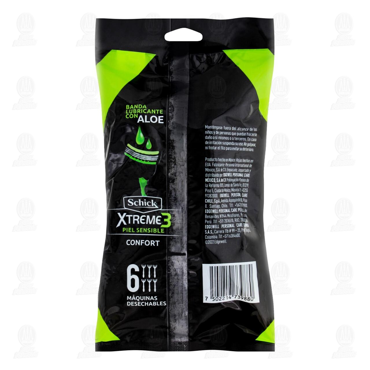 M&aacute;quinas para Afeitar Schick Xtreme 3 Desechable Piel Sensible, 6 pzas. image number 1