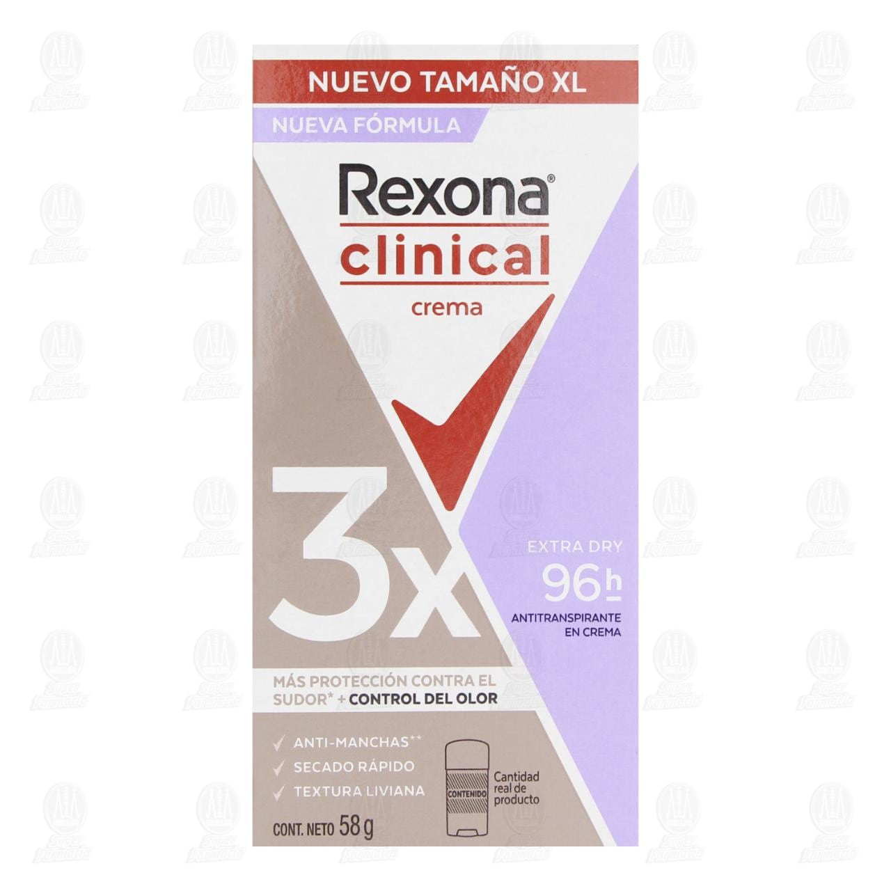 Antitranspirante Rexona Clinical Crema Extra Dry 96h, 58 gr. image number 1