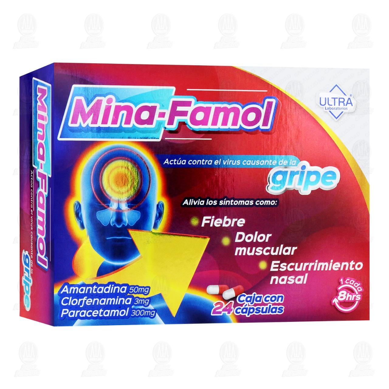 Imagen para Mina-Famol 50mg/3mg/300mg, 24 Cápsulas.
