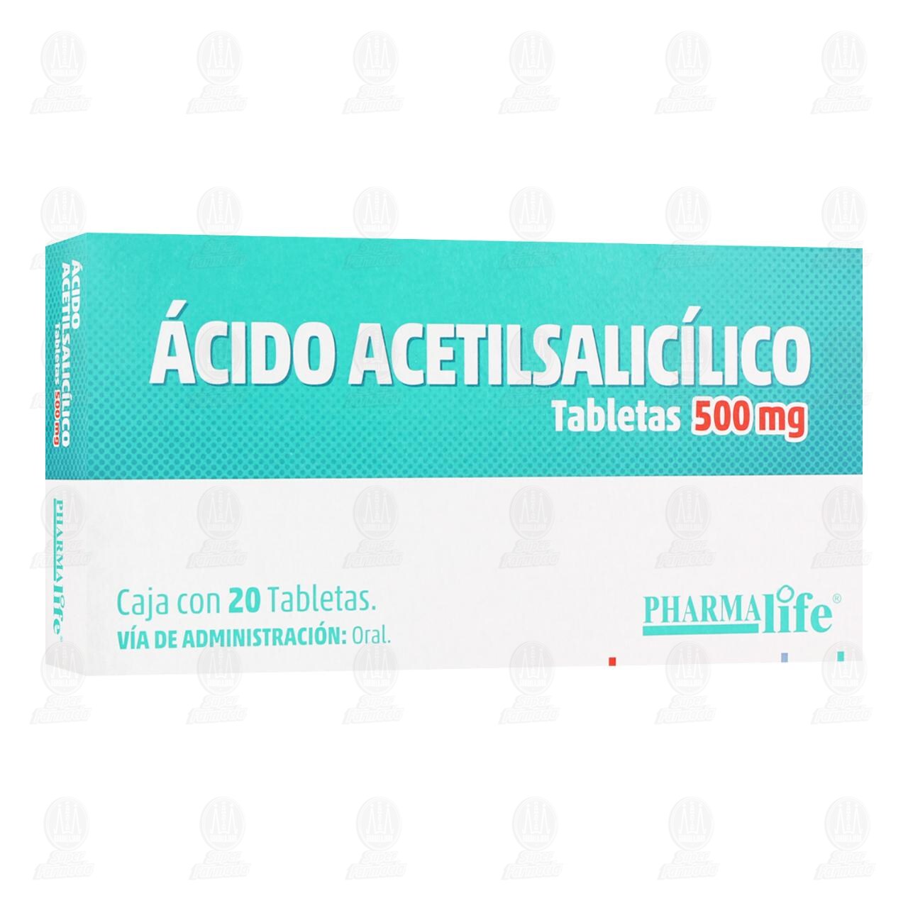 &Aacute;cido Acetilsalic&iacute;lico 500 mg, 20 Tabletas Pharmalife. image number 0