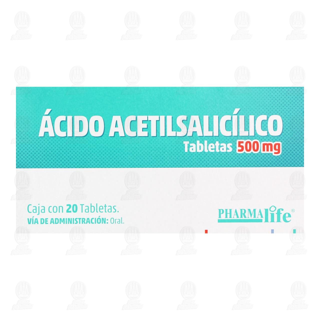 &Aacute;cido Acetilsalic&iacute;lico 500 mg, 20 Tabletas Pharmalife. image number 1