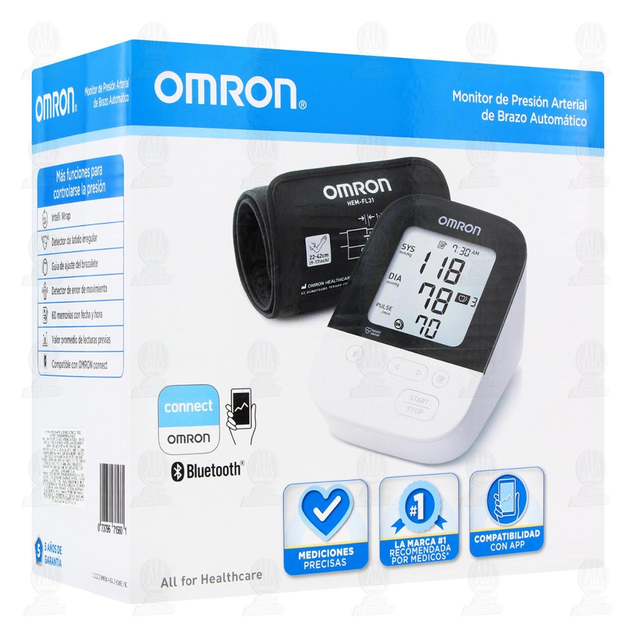 Monitor Omron de Presión Arterial de Brazo Automático Mod HEM-7156T, 1 pz.