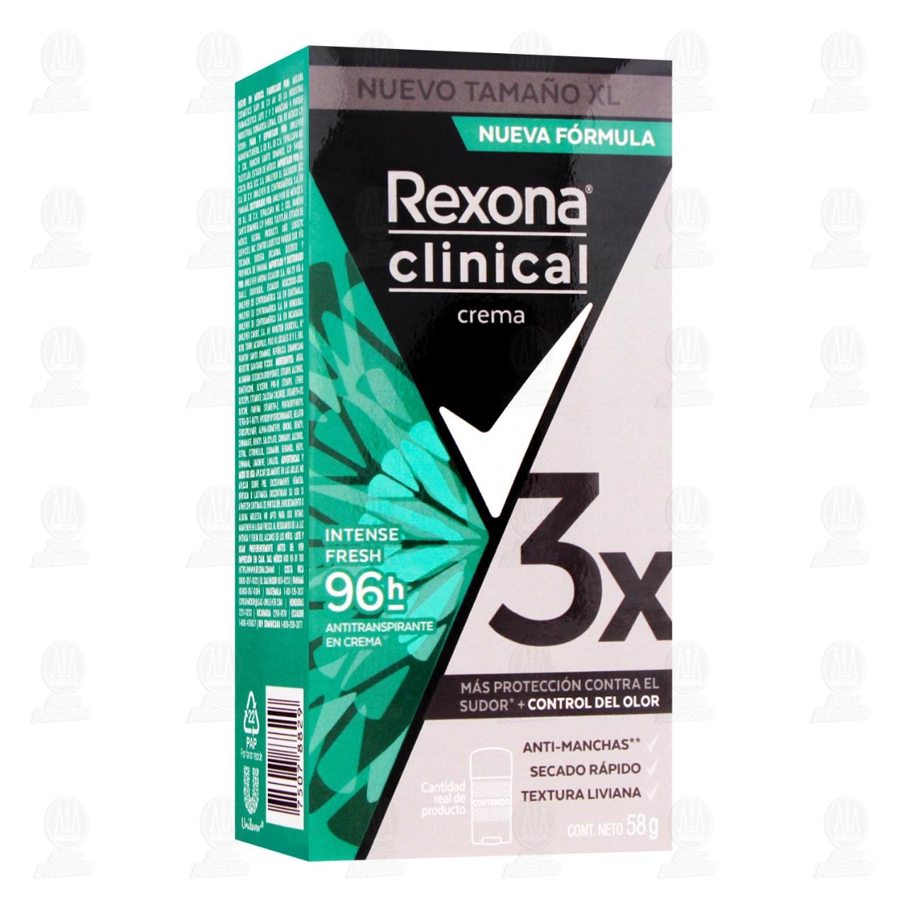 Antitranspirante Rexona Clinical Crema Intense Fresh 96h, 58 gr.