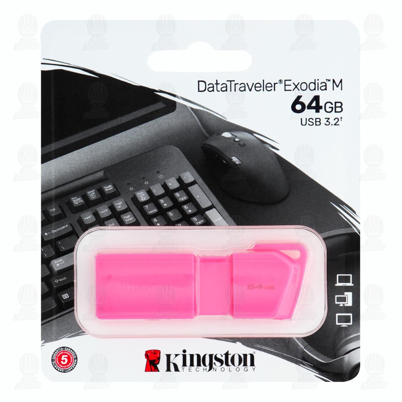 Memoria USB Kingston Data Traveler Exodia M 64GB Varios colores, 1 pz.