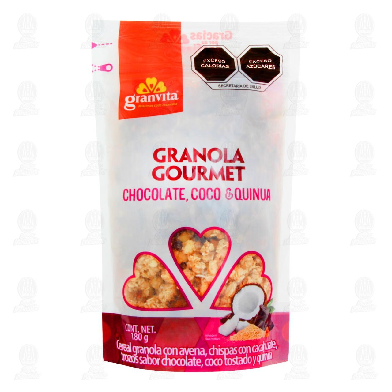 Granola Gourmet Granvita Chocolate, Coco & Quinua, 180 gr.