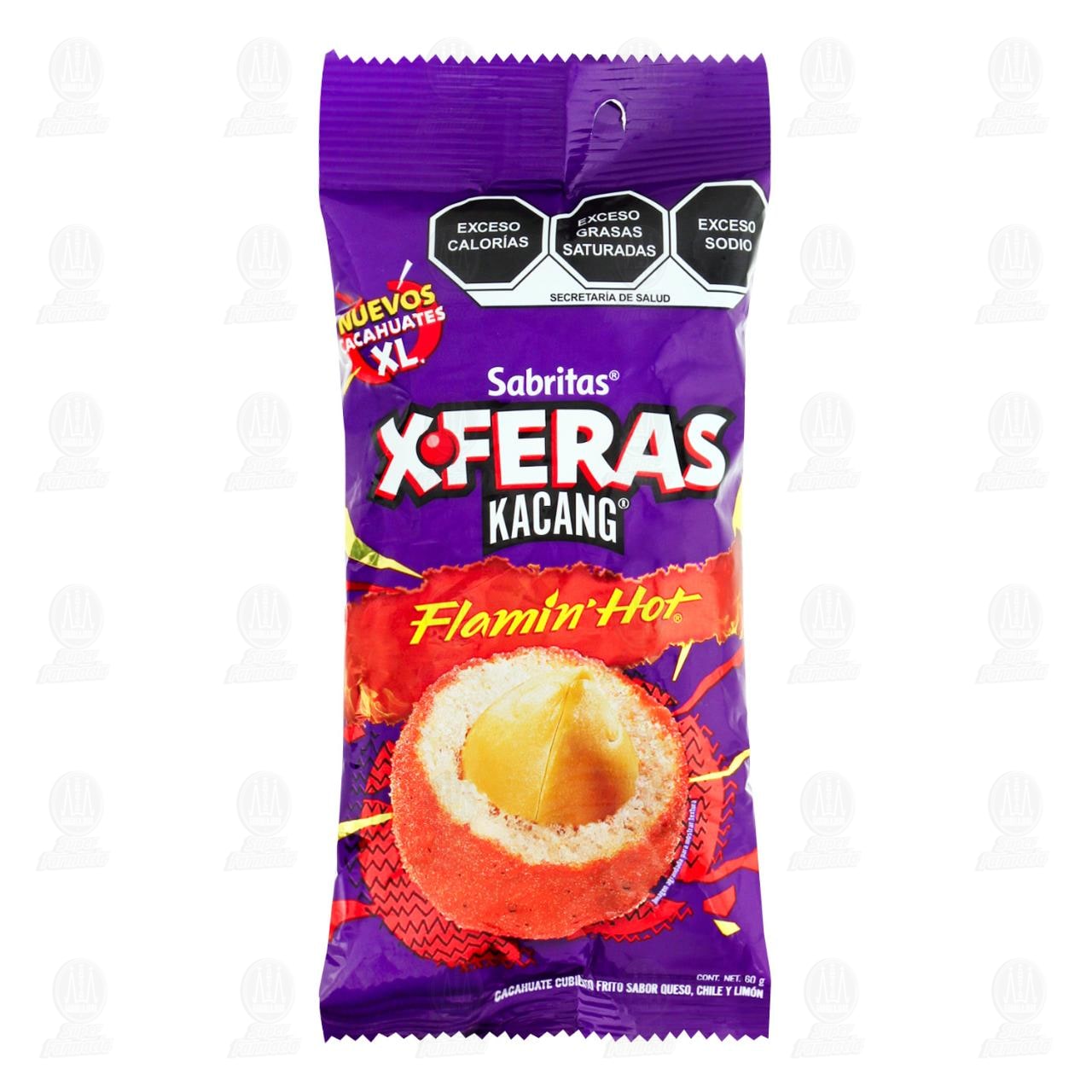 Imagen para Cacahuates Xferas Kacang Flaming'Hot, 60 gr.