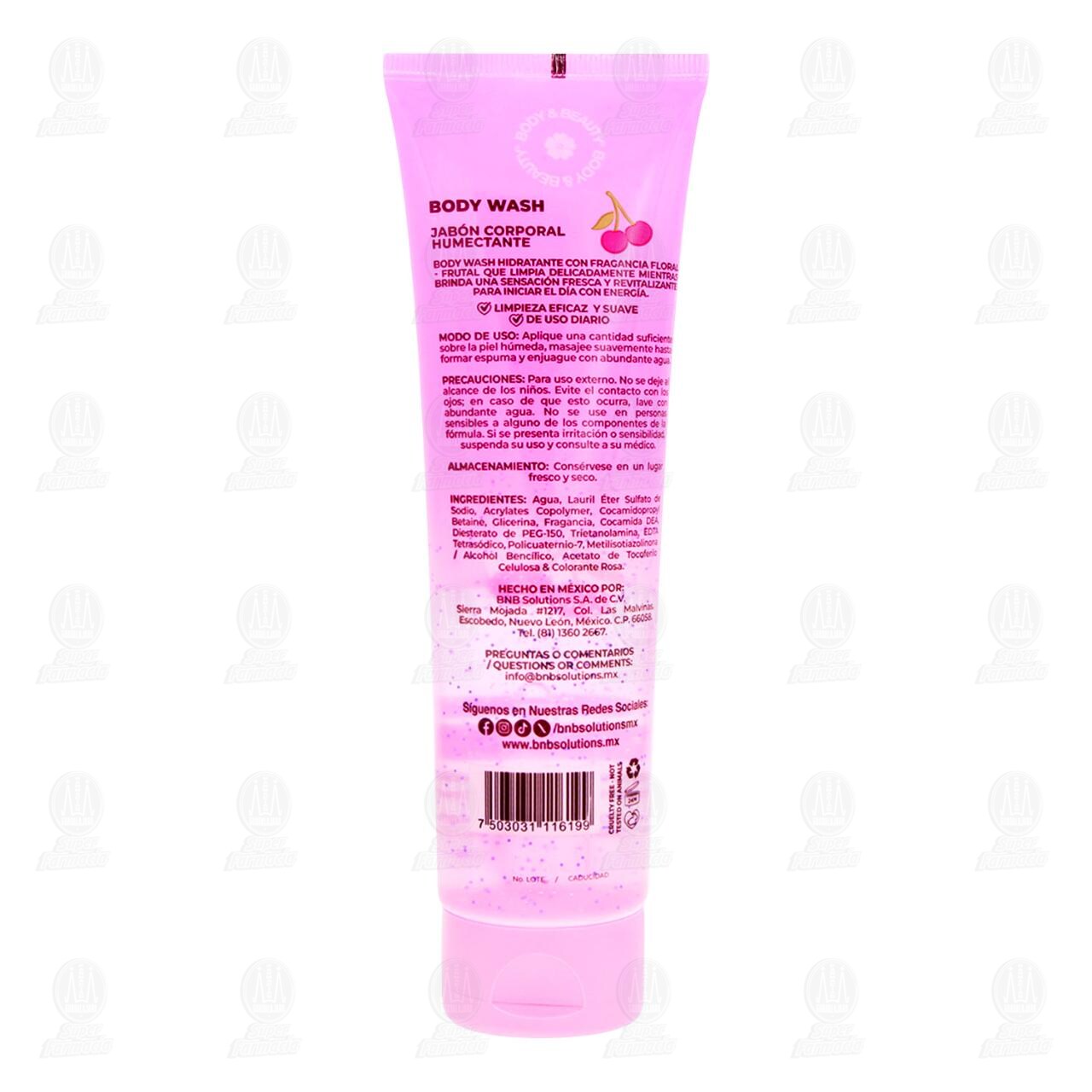 Jab&oacute;n Corporal Humectante Body & Beauty Cherry, 300 ml. image number 1