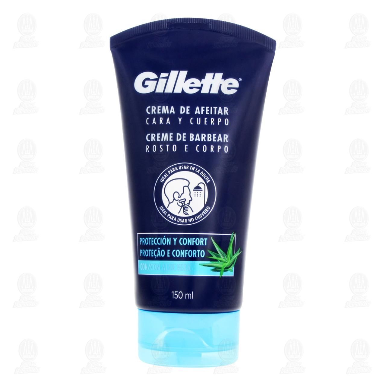 Imagen para Crema de Afeitar Gillette Cara y Cuerpo con Aloe Vera, 150 ml.
