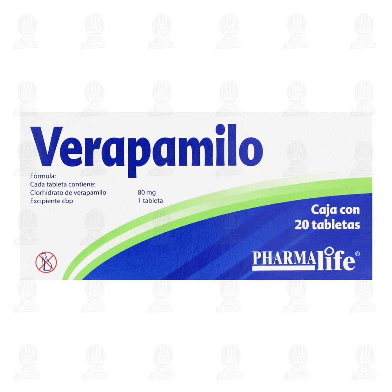 Verapamilo 80 mg, 20 Tabletas Pharmalife. image number 2