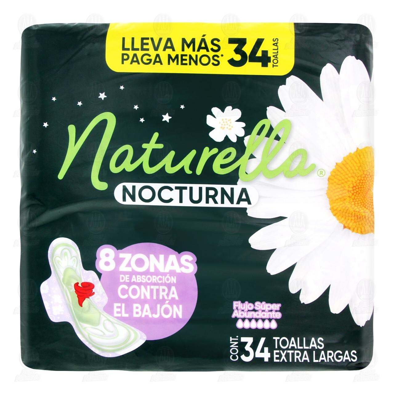 Toallas Femeninas Naturella Nocturna Extra Largas, 34 pzas. image number 1