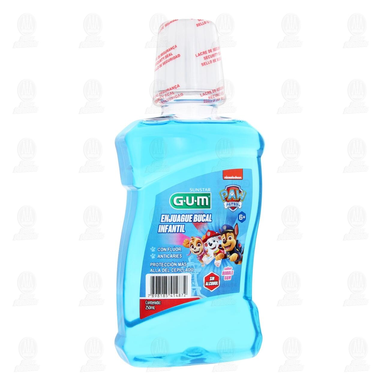 Enjuague Bucal Infantil Gum Paw Patrol Sabor Bubble Gum, 250 ml. image number 0