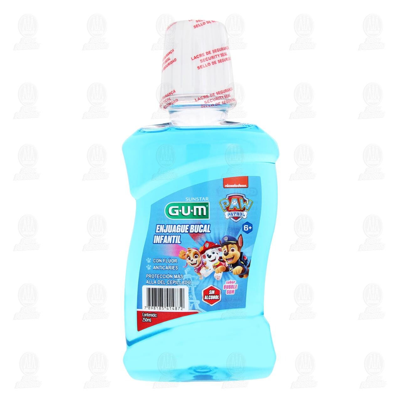 Enjuague Bucal Infantil Gum Paw Patrol Sabor Bubble Gum, 250 ml. image number 1